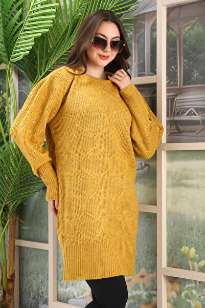 dignus PULOVER OVERSIZE CU MODEL DIN PETICE MOALE, DETALIAT TRICOTAT
