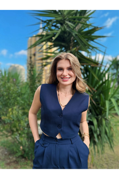 Store Çift Düğmeli Blazer Yelek