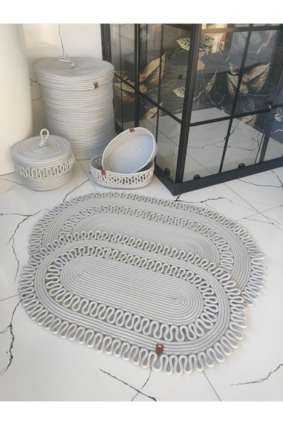 ADES HOME DESİGN Jüt, Banyo Takımı, Banyo Seti, Kirli Sepeti,Banyo Paspası,Paspas Takımı,Çamaşır Sepeti,Makyaj Sepeti