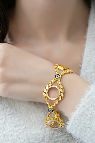 aytekgold Üçlü Pullu Çeyrek Çerçeveli Bileklik 14 Ayar