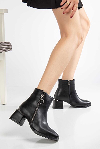 SEDRİK حذاء مقاوم للماء بسحابين وكعب سميك للموسم الجديد