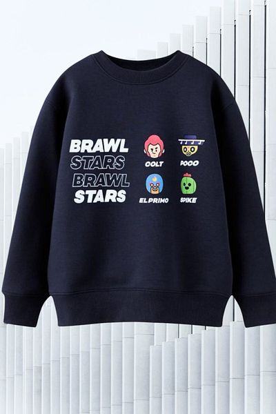 LEON CLUB Унисекс детски суитшърт в тъмносин цвят Brawl Stars за нов сезон
