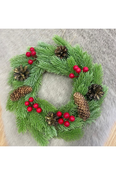 Marrone Kapı Süsü Yılbaşı Kapı Süsü Kozalak Kokina