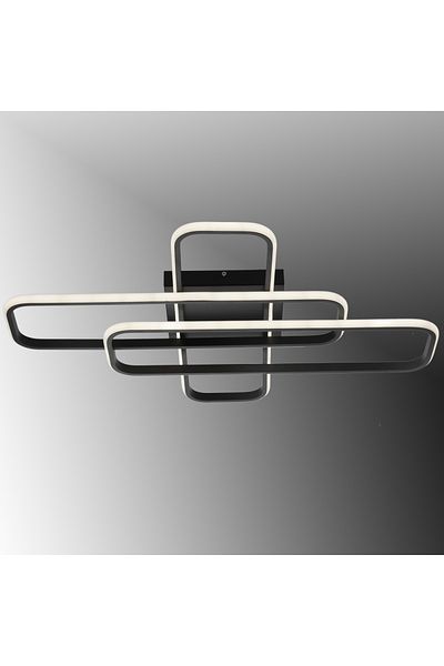 TT AYDINLATMA Tt324-Sy Lighting - 57X17 Profile Matte Black, 3 Led Plofonyer Chandelier, White Light