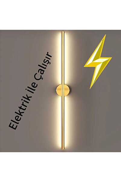 astricon HİYES Gold Led Aplik Tekli Duvar Apliği ŞARJLI Aplik Salon Koridor O...