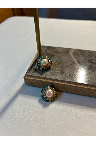 SMCHOME الصلب تشويه الزركون حجر اللؤلؤ الأخضر المصورين الأقراط