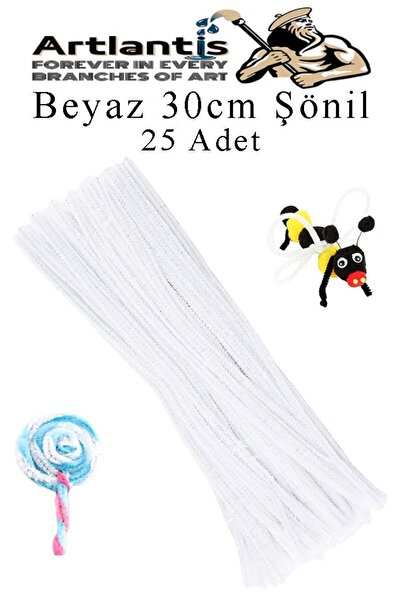 Artlantis Şönil 30 cm 25 li 1 Paket Renkli Tüylü Tel Okul Öncesi Anasınıfı Kr...