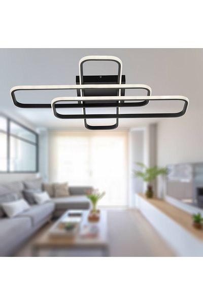 TT AYDINLATMA Tt324-Sy - Daylight 57X17 Profile Matte Black 3 Led Floor Lamp Chandelier