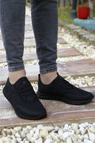 SadiasSpyder Black - Men's Laceless Comfortable Stretch Casual Shoes