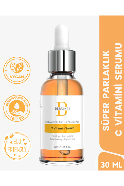 Dermines سيروم فيتامين سي لتفتيح البشرة وتوحيد لونها 30 مل (حمض الأسكوربيك وح...