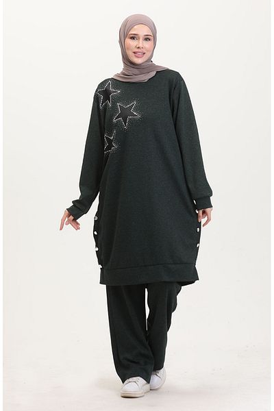 sefamerve Σετ χιτώνα και παντελόνι Emerald Green Ecrin - 0555-06