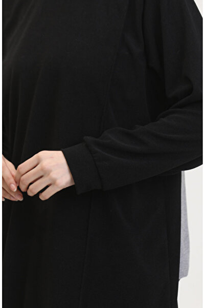 sefamerve Μαύρο Astana Υφασμάτινο Σετ χιτώνα και παντελόνι - 0551-01