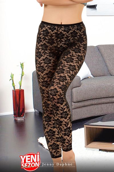 Jenny Daphne Colanți eleganti cu detaliu din dantelă Colanți eleganti din dantelă pentru femei, mărimi 38-44 2700