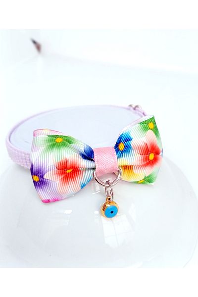 Sempati Store Adjustable Cat Collar with Elastic Bell Bow Tie