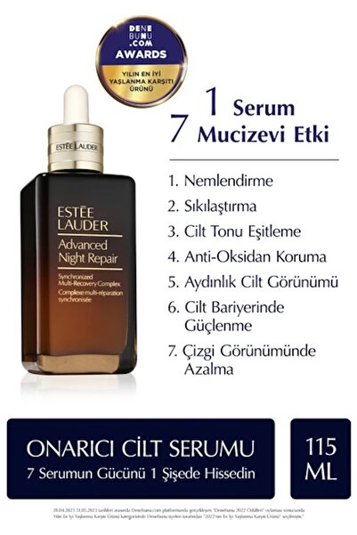 Estee Lauder Yaşlanma Karşıtı Cildi Sıkılaştıran Advanced Night Repair Onarıcı Gece Serumu (115ml)