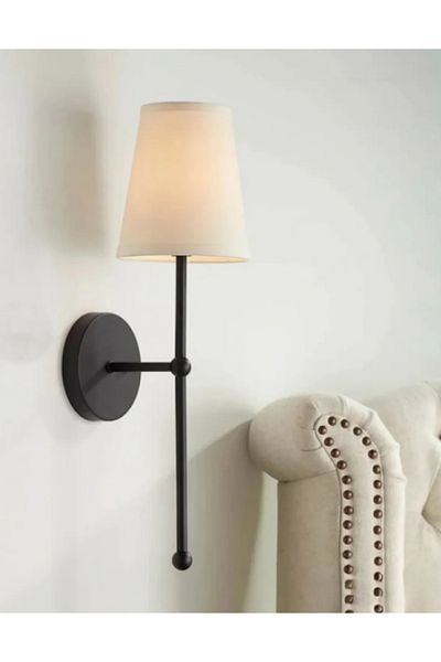 retro home design Electric 1 Piece Living Room Bedroom Wall Sconce with White Conical Hat
