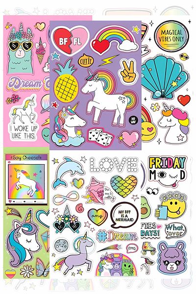 Grafikup 6 Sheets Dream Sticker Set - Pen Notebook Laptop Sticker