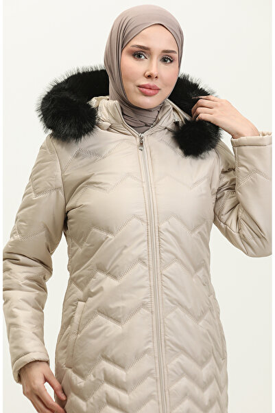 sefamerve Zikzak Desenli Araboy Mont 5199A-01 Bej