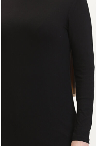 sefamerve Μαύρο μακρύ τουνίκ βισκόζης - 10345-04