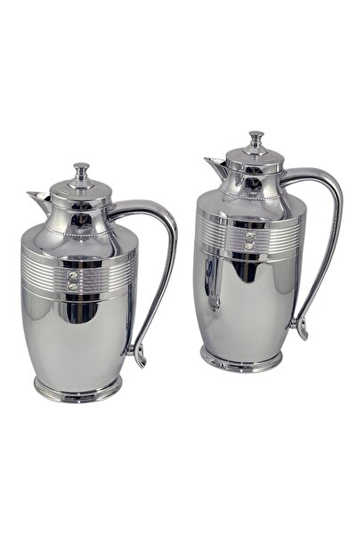 AVCI HOME MAKER طقم قارورة مكون من قطعتين سعة 0.75 لتر و1 لتر - فضي