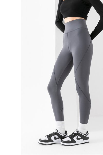 RuyaMood Women's Smoked High Waist Recovery Karyoka Stitching Breathable Soft Textured Extra Stretchy Fitness Leggings