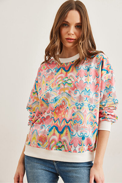 Olalook Ebru Pink Women's Sweatshirt - Soft and Loose, Swt- 19000457