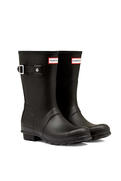 Hunter Schwarzer Original-Kurzmatte-Stiefel -