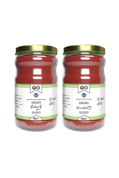 OG natural Organik Domates Salçası Ve Biber Salçası Seti