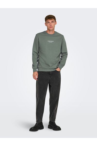 Only & Sons Onscurated Reg Crew Neck Sweatshirt - Castor Gray, Noos (18- 22030923 )