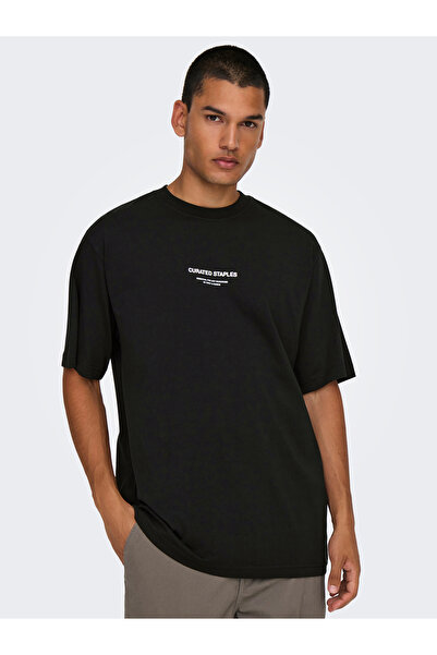 Only & Sons Unscored Rlx Print Ss Tee Noos 22030925 Black