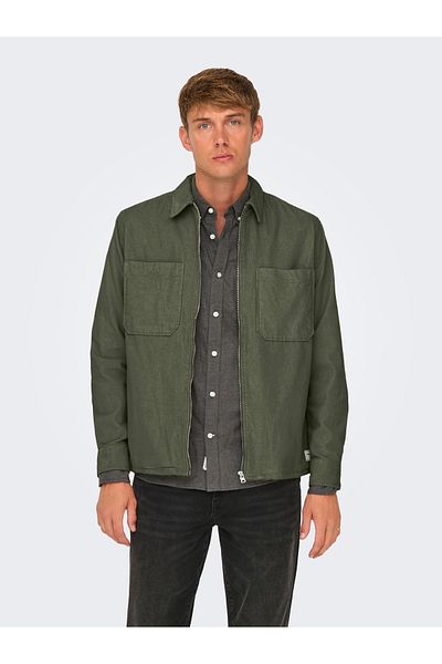 Only & Sons Onsalp 14W Rlx 2Pkt Washd Cord Zip Noos 22029769 Castor Gray