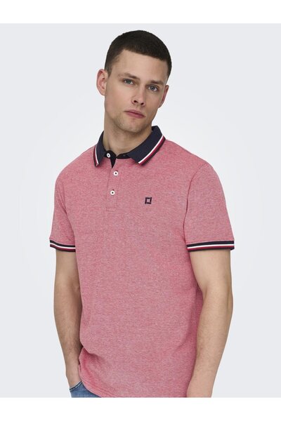 Only & Sons Onsfletcher Life Slim Ss Polo Noos 22024827 Racing Red