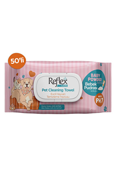 Reflex Care Evcil Hayvanlar için Çok Amaçlı Temizleme Havlusu 50'li