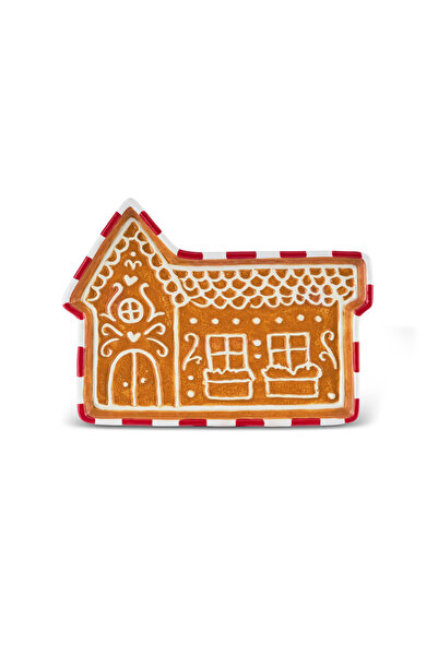 Karaca New Year Yılbaşı Gingerbread Cottage House Servis Tabağı 26 Cm