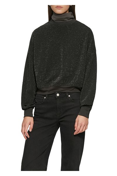 QS by s.Oliver Silver Lurex Crew Neck Sweatshirt