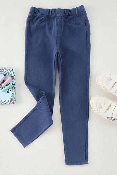 TRENDYOLKIDS Pantaloni țesuți cu talie elastică pentru fete albastre TKDAW25PL00006