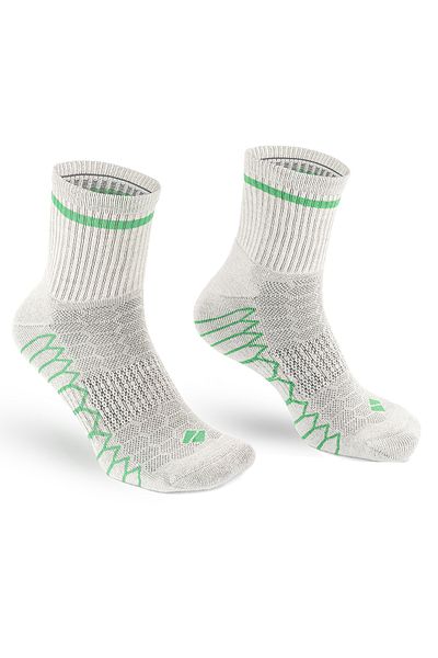 Bonny Silver No Smell Running and Walking Women's Green Socket Silver Socks