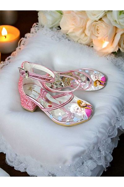 PATİK BEBE Pantofi cu toc confortabil prințesă roz pentru fete