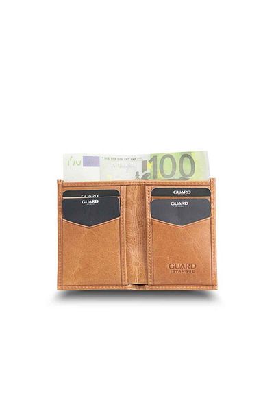 GUARD Antique Tan Thin Mini Leather Men's Wallet
