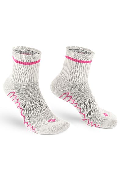 Bonny Silver No Smell Running and Walking Women's Fuchsia Socket Silver Socks