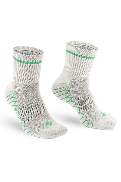 Bonny Silver No Smell Running and Hiking Men's Green Socket Silver Socks