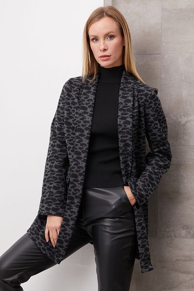 DPARİS Leopard Print Shawl Collar Jacket