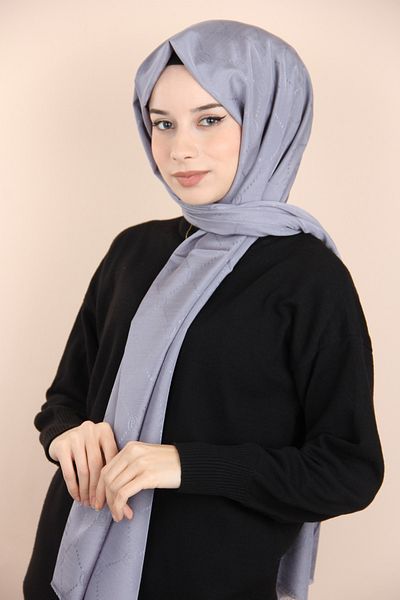 PİRAMİT Şal cu monogramă piramidală GRI