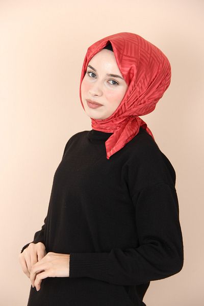 PİRAMİT Φουλάρι με μοτίβο πυραμίδας με λουλούδια από ζακάρ