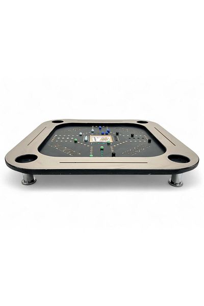 ALBADER 2 In 1 Floor Wooden Ploot Play Cards Table with Jackaroo Wooden Board Game, Baloot Table