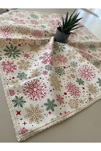 SmY Bag Halloween Masa Christmas Örtüsü Yılbaşı Yeniyıl Dack Kar Taneli Duck Su Itici Leke Tutmaz Küçükçalık