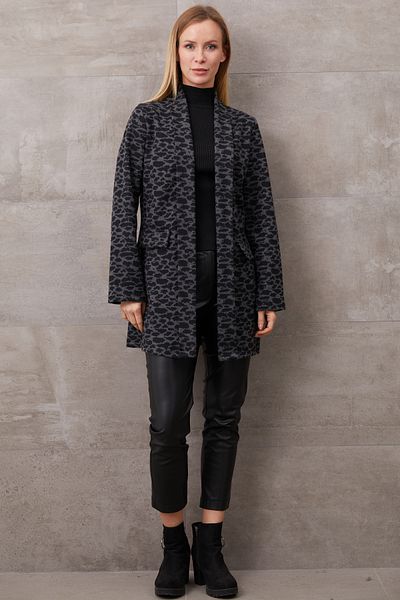 DPARİS Leopard Print Shawl Collar Jacket