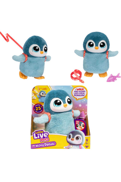 scntoys Little Live Pets Yürüyen Penguen LLS Tüylü Penguen İnteraktif Peluş Sesli Yürüyen Penguen