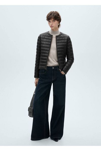 MANGO Woman Short Quilted Anorak with Pockets
