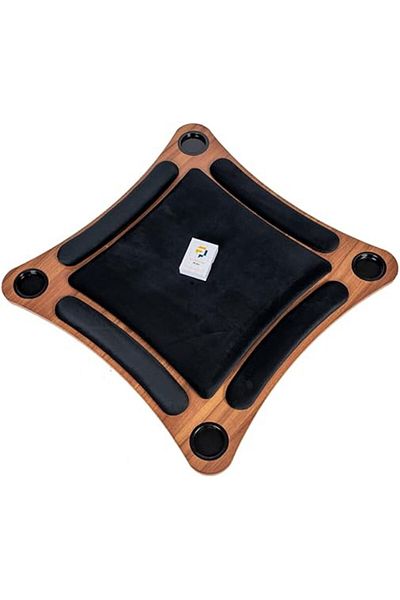 ALBADER Floor Wooden Ploot Play Cards Game Table Med-Size, Curved Wood Baloot Table 80 * 80 CM